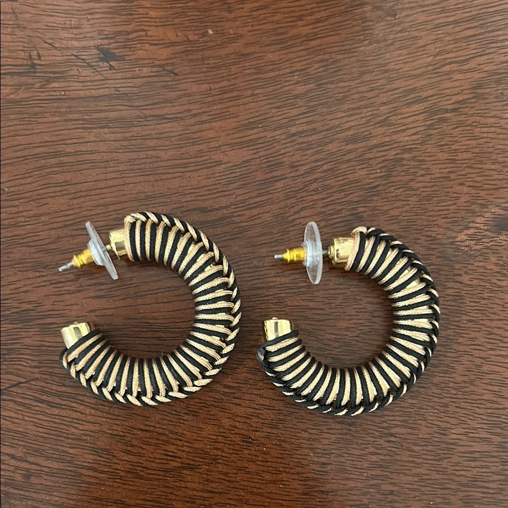 Tuckernuck Black and Gold Hoop Earrings